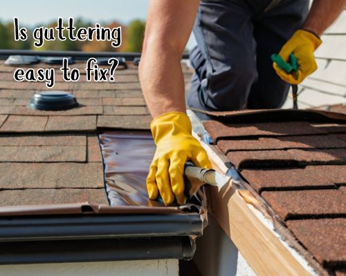 a worker doing gutter sealing